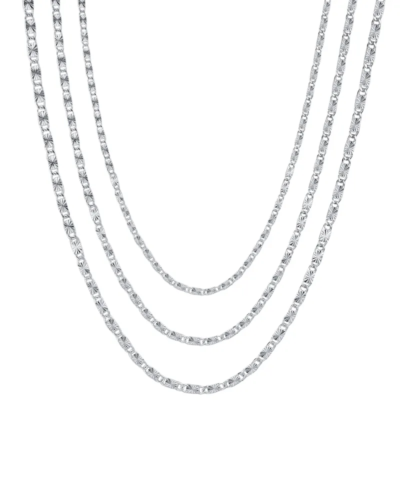And Now This Triple Strand Diamond Cut Chain Necklace