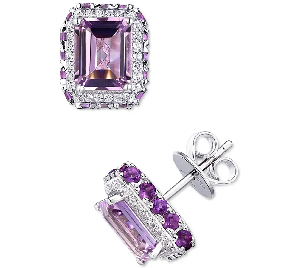 Amethyst (2 ct. t.w.) & White Topaz (1/5 Stud Earrings Sterling Silver (Also Citrine/Garnet Sky Blue Topaz)