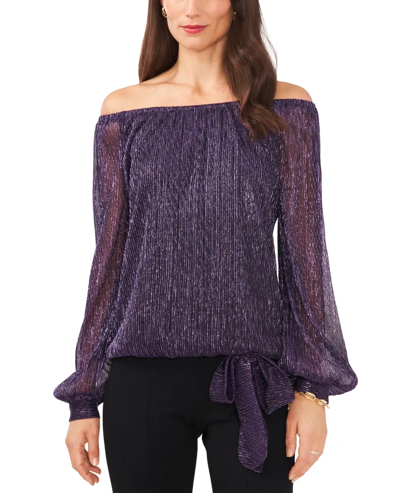 Msk Metallic Off-The-Shoulder Top