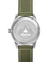 Alpina Men's Swiss Startimer Pilot Green Nylon Strap Watch 42mm