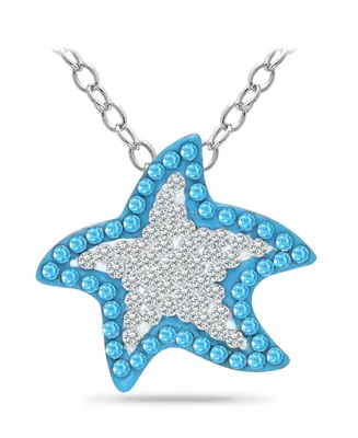 Giani Bernini Crystal Star Fish Sterling Silver Necklace