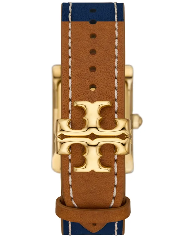 Tory Burch Women's Robinson Black Leather Roller Bar Strap Watch 27x29mm -  Macy's