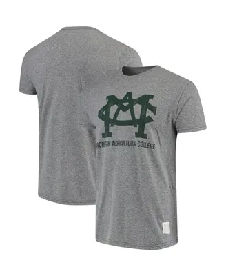 Men's Original Retro Brand Heathered Gray Michigan State Spartans Agricultural College Tri-Blend Vintage-Like T-shirt