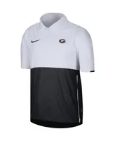 Men's Nike White Georgia Bulldogs Coaches Half-Zip Pullover Jacket