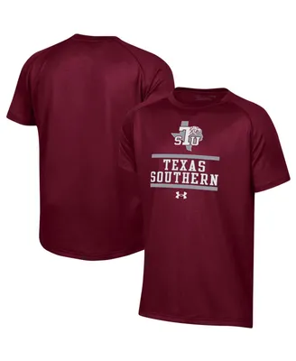 Big Boys Under Armour Maroon Texas Southern Tigers Primary Logo Tech Raglan Performance T-shirt