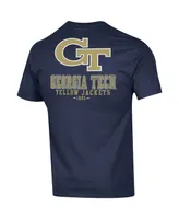 Men's Champion Navy Georgia Tech Yellow Jackets Stack 2-Hit T-shirt