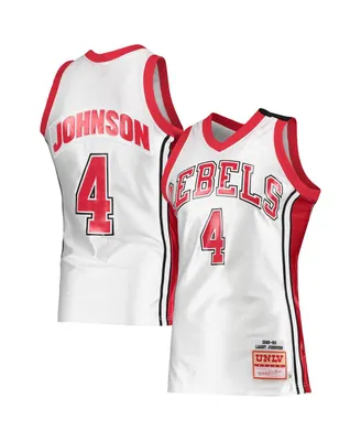 Men's Mitchell & Ness Larry Johnson White Unlv Rebels 1989-90 Authentic Throwback Jersey