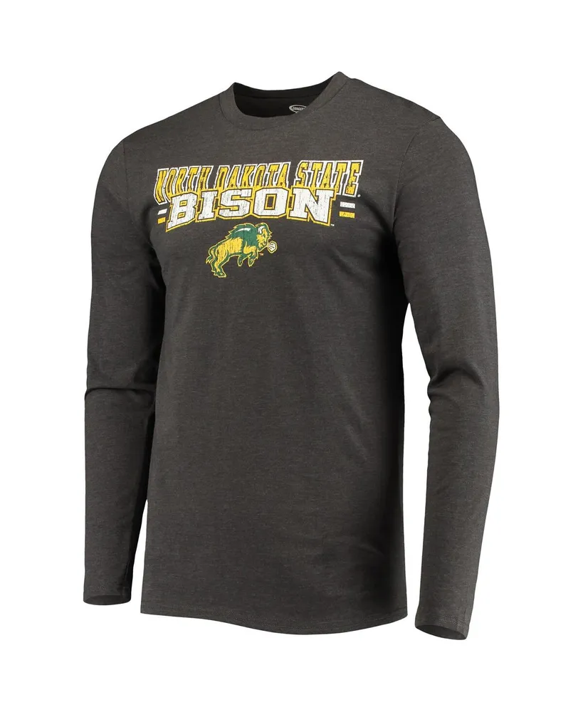 Men's Concepts Sport Green and Heathered Charcoal Ndsu Bison Meter Long Sleeve T-shirt and Pants Sleep Set