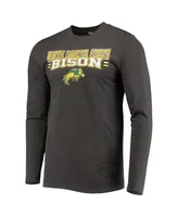 Men's Concepts Sport Green and Heathered Charcoal Ndsu Bison Meter Long Sleeve T-shirt and Pants Sleep Set