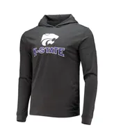 Men's Concepts Sport Purple and Charcoal Kansas State Wildcats Meter Long Sleeve Hoodie T-shirt and Jogger Pants Set