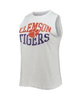 Women's Concepts Sport Charcoal and White Clemson Tigers Tank Top and Leggings Sleep Set