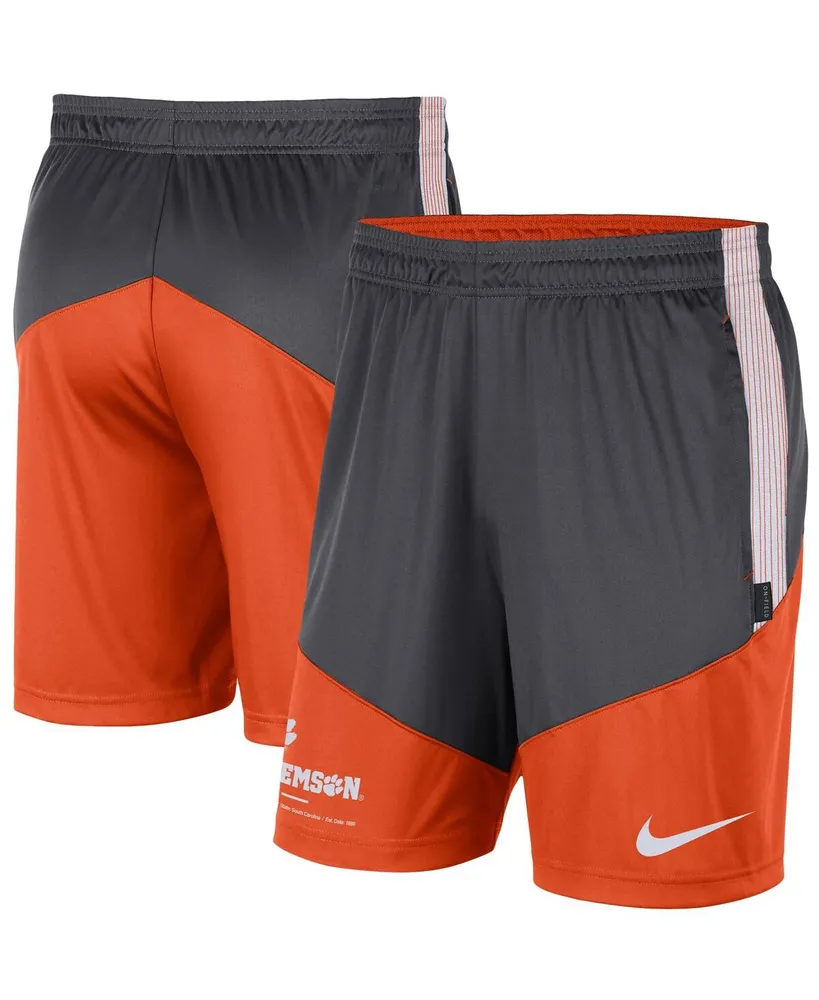 Men's Nike Anthracite and Orange Clemson Tigers Team Performance Knit Shorts