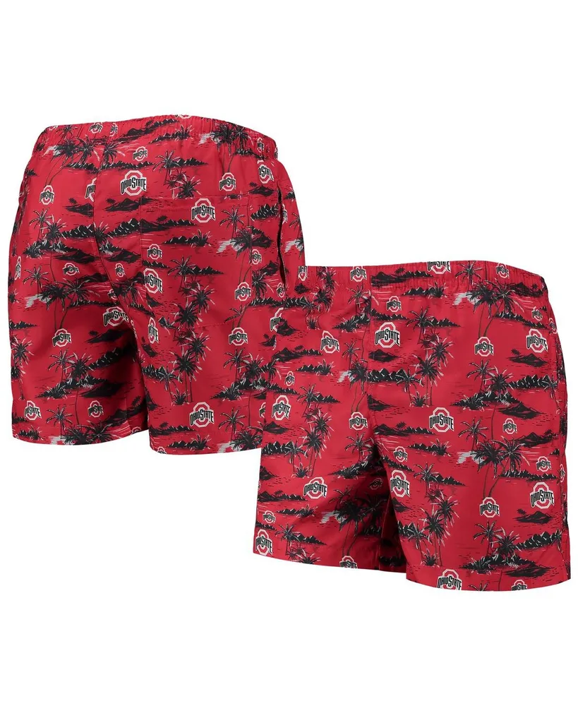 Foco Men's Foco Scarlet Ohio State Buckeyes Island Palm Swim Trunks