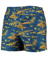 Men's Foco Navy West Virginia Mountaineers Island Palm Swim Trunks