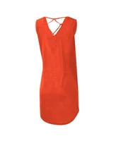 Women's G-iii 4Her by Carl Banks Orange Clemson Tigers Game Time Burnout Cover-Up V-Neck Dress