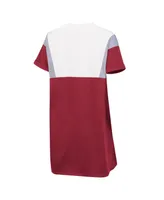 Women's G-iii 4Her by Carl Banks Crimson and White Alabama Crimson Tide 3rd Down Short Sleeve T-shirt Dress