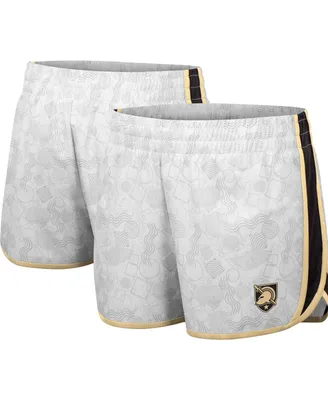 Women's Colosseum White and Black Army Knights The Plastics Geo Print Shorts