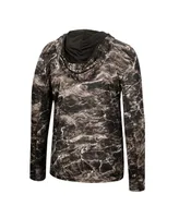 Men's Colosseum Black Iowa Hawkeyes Mossy Oak Spf 50 Performance Long Sleeve Hoodie T-shirt