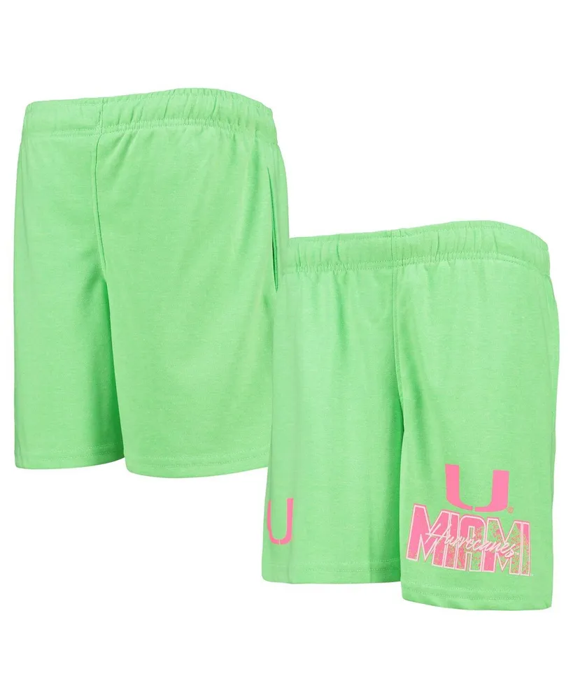 Big Boys Green Miami Hurricanes Super Fresh Neon Daze Shorts