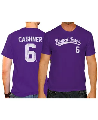 Men's Original Retro Brand Andrew Cashner Purple Tcu Horned Frogs Ncaa Baseball T-shirt