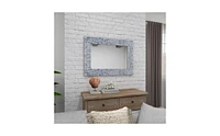 Grey Coastal Mother of Pearl Wall Mirror, 36 x 48