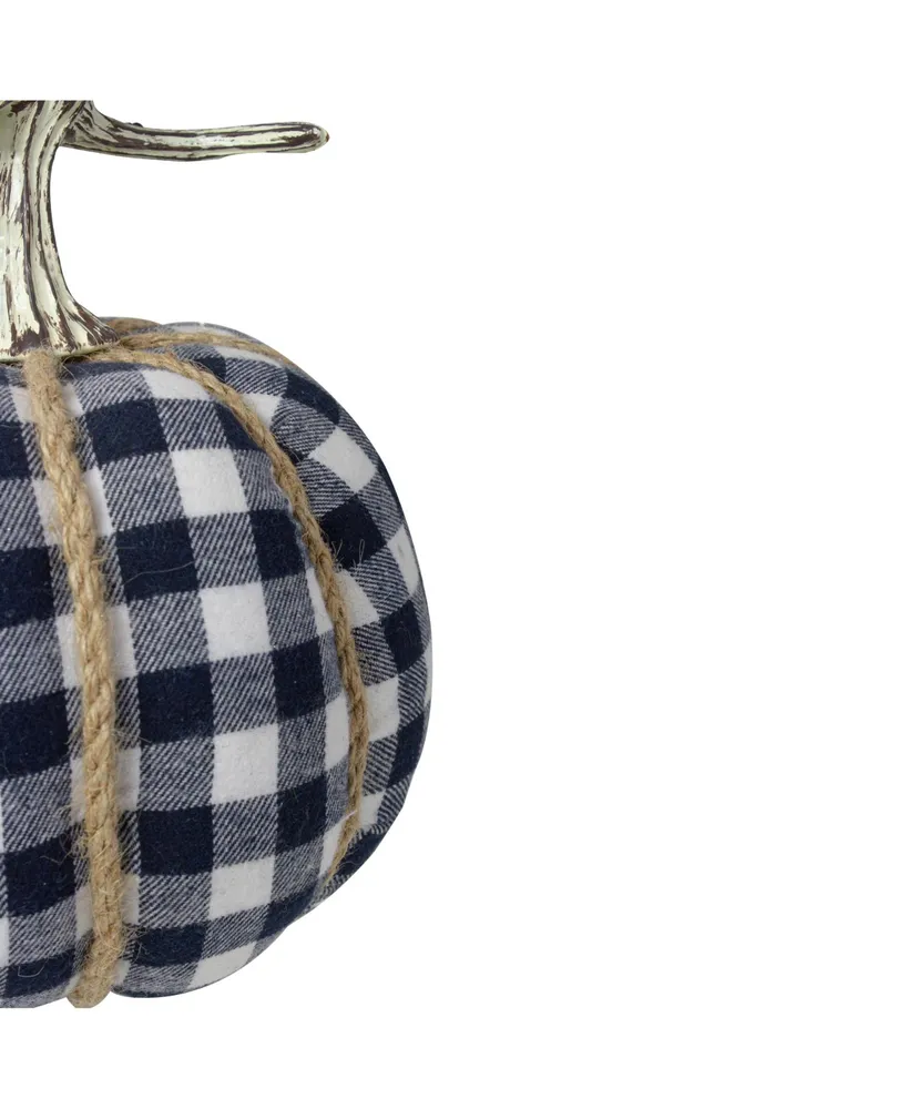 Plaid Fall Harvest Tabletop Pumpkin