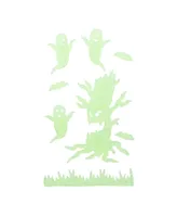 Glow in the Dark Evil Tree and Ghosts Halloween Gel Window Clings