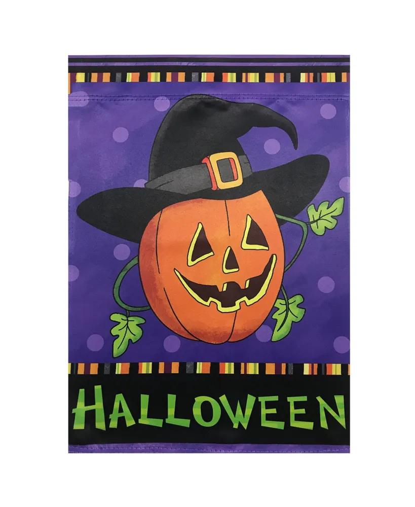 Pumpkin in a Witch Hat Outdoor Garden Flag, 12.5" x 18"