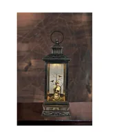 Led Lighted Halloween Lantern with a White Skull Head, 11"