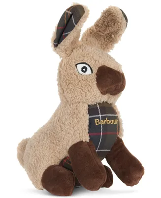 Barbour Stuffed Plaid Logo Squeaker Rabbit Dog Toy