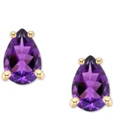 Amethyst Pear Stud Earrings (3/4 ct. t.w.) 14k Gold