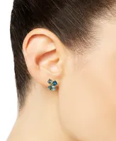 Blue Topaz Cluster Stud Earrings (2-1/10 ct. t.w.) in 14k Gold-Plated Sterling Silver