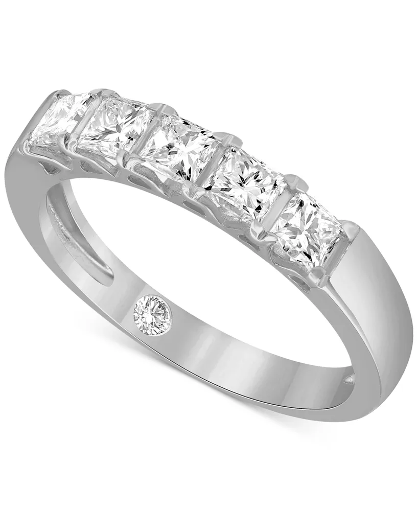 Diamond Princess Five Stone Band (1 ct. t.w.) in 14k White Gold