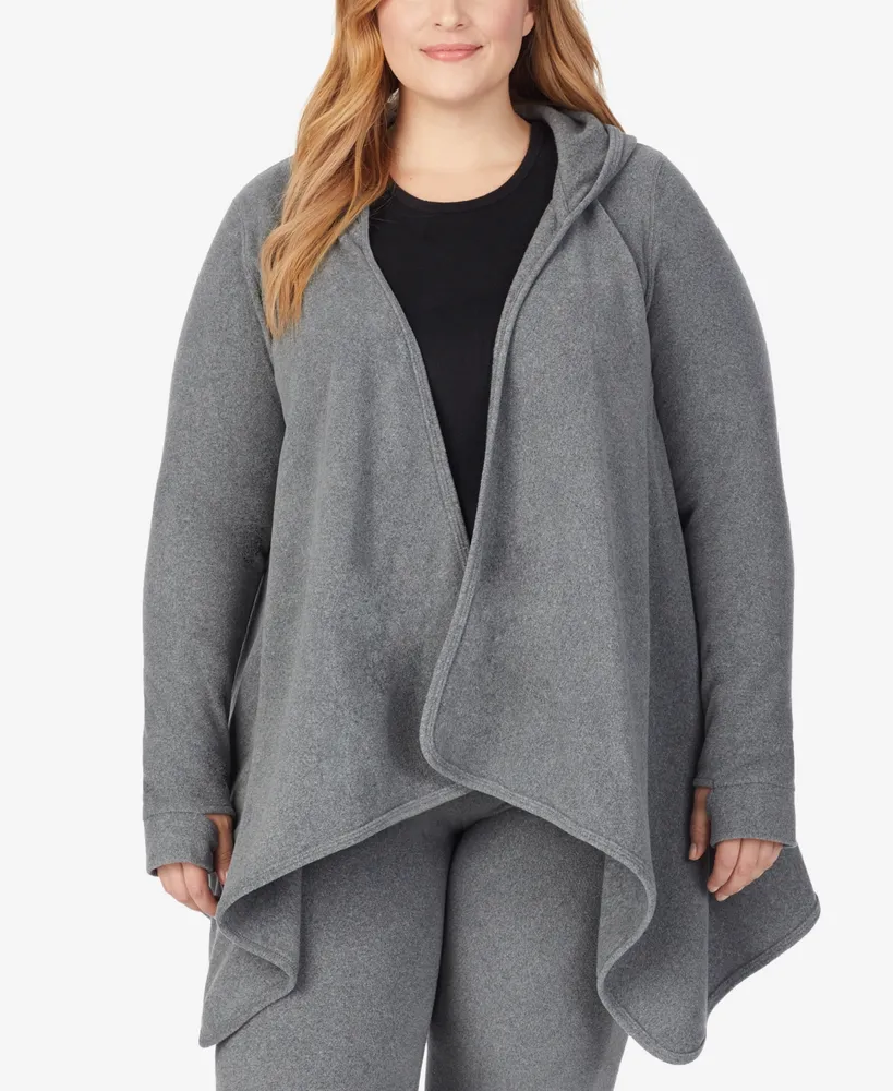 Cuddl Duds Fleecewear With Stretch Gray Shirt Top Size Medium