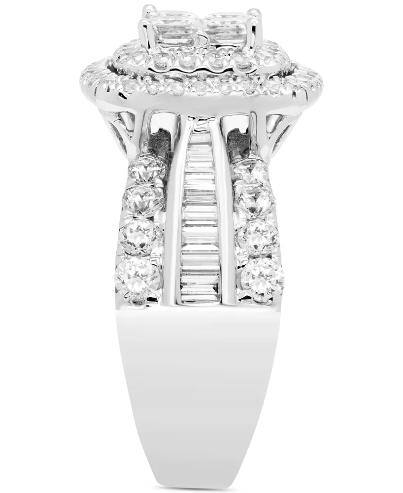 Diamond Princess Quad Cluster Halo Ring (2 ct. t.w.) in 14k White Gold