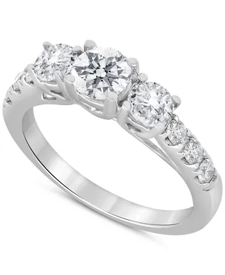 Diamond Three Stone Engagement Ring (1-1/2 ct. t.w.) in 14k White Gold
