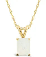 Opal (3/4 ct.t.w ) Pendant Necklace 14K White Gold or Yellow