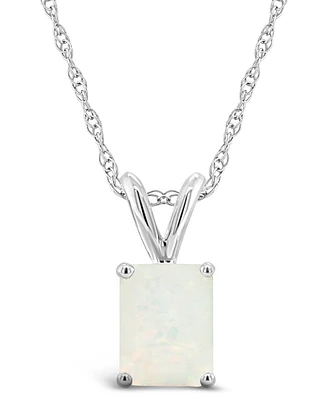 Opal (3/4 ct.t.w ) Pendant Necklace 14K White Gold or Yellow