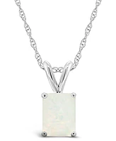 Opal (3/4 ct.t.w ) Pendant Necklace 14K White Gold or Yellow