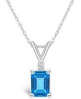 Topaz (1-1/3 ct. t.w.) and Diamond Accent Pendant Necklace 14K Yellow Gold or White