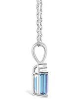 Aquamarine (7/8 ct. t.w.) and Diamond Accent Pendant Necklace 14K Yellow Gold or White