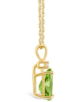 Peridot (1-1/3 ct. t.w.) and Diamond Accent Pendant Necklace 14K Yellow Gold or White