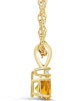 Citrine (1/2 ct. t.w.) and Diamond Accent Pendant Necklace 14K Yellow Gold or White