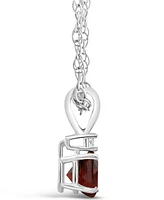Garnet (5/8 ct. t.w.) and Diamond Accent Pendant Necklace 14K Yellow Gold or White