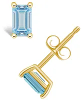 Aquamarine (1/2 ct. t.w.) Stud Earrings 14K White Gold or Yellow