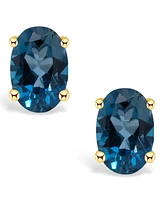 London Blue Topaz (1 ct. t.w.) Stud Earrings 14K Yellow Gold or White