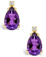 Amethyst (1-7/8 ct. t.w.) and Diamond Accent Stud Earrings 14K Yellow Gold or White