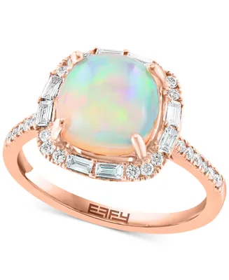 Effy Ethiopian Opal (2-1/3 ct. t.w.) & Diamond (3/8 ct. t.w.) Ring in 14k Rose Gold
