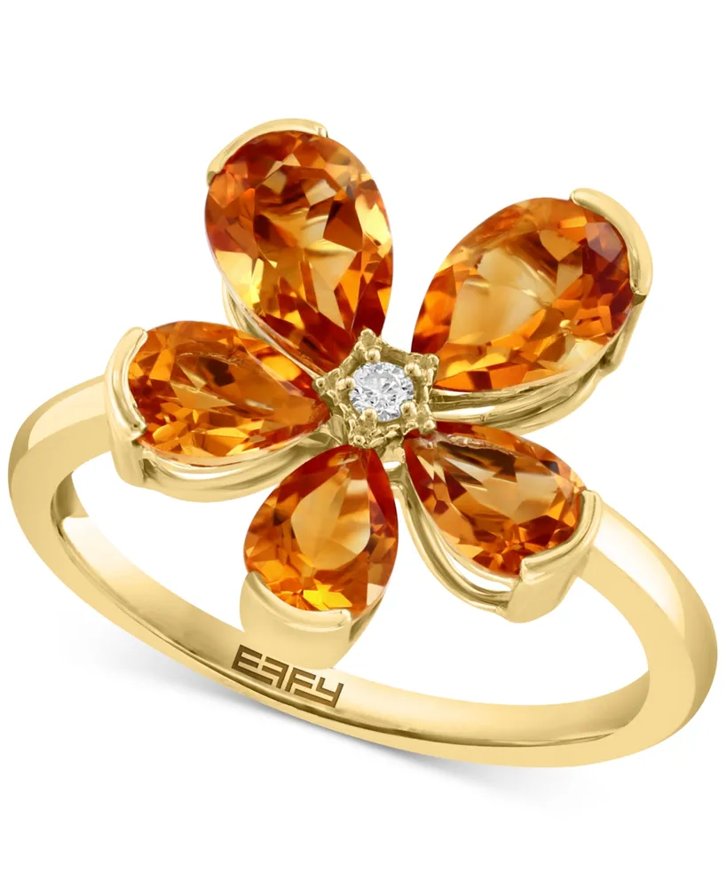 Effy Citrine (2-1/3 ct. t.w.) & Diamond Accent Ring in 14k Gold