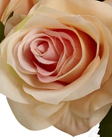 Nearly Natural Rose Arrangement w/Vase